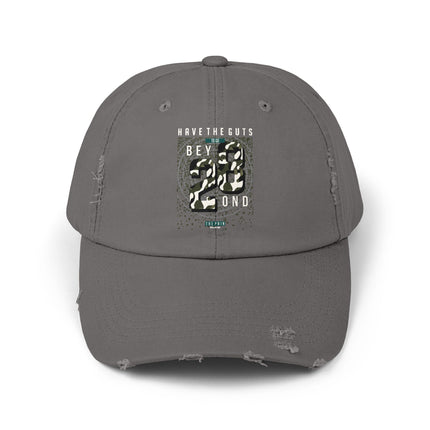 Unisex Distressed Cap mit Typografie-Motiven 