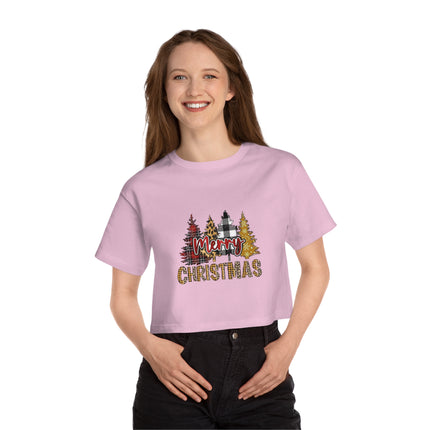 Champion Damen Heritage Cropper T-Shirt mit Weihnachtsmotiv