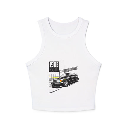Damen Micro Rib Racer Tank Top mit Auto-Enthusiasten-Motiv