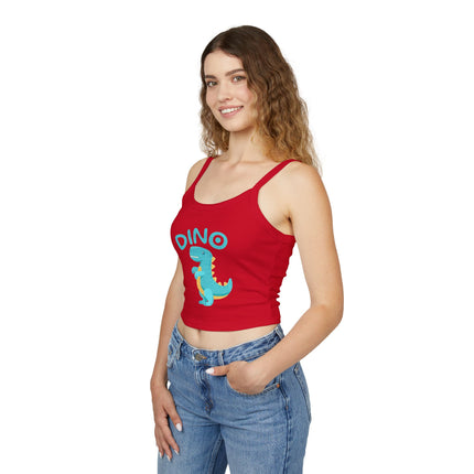 Blue Dino Graphic designed Women's Spaghetti Strap Tank Top