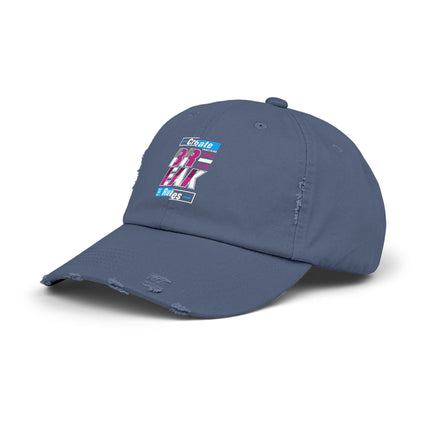 Unisex Distressed Cap mit Typografie-Motiven 