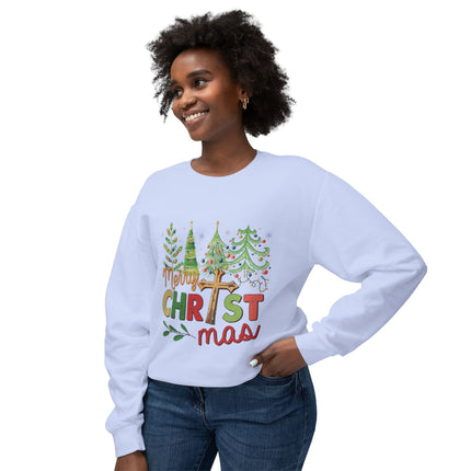 Christmas themed Unisex Lightweight Crewneck Sweatshirt