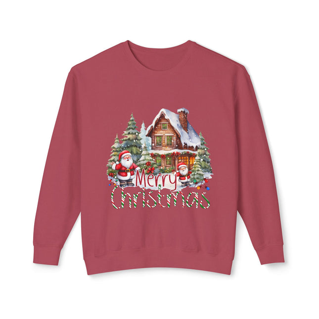 Christmas themed Unisex Lightweight Crewneck Sweatshirt