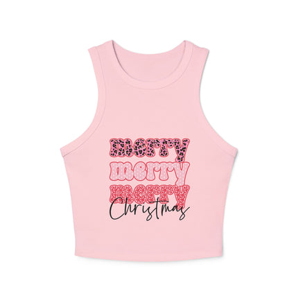 Christmas themed Women's Micro Rib Racer Tank Top