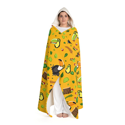 Niedliche Vögel Muster Design Themen Kapuze Sherpa Fleece Decke 