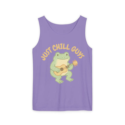 Just Chill Guys Graphic design Unisex Garment-Dyed Tank Top