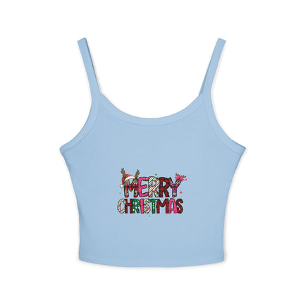Weihnachtsmotiv Damen Spaghettiträger Tank Top 