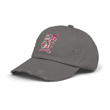 Unisex Distressed Cap mit Typografie-Motiven 