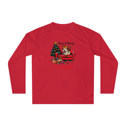 Christmas themed Unisex Performance Long Sleeve Shirt