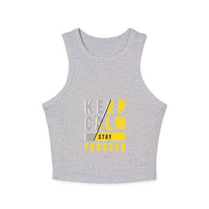 Damen Micro Rib Racer Tank Top mit Typografie-Motiven