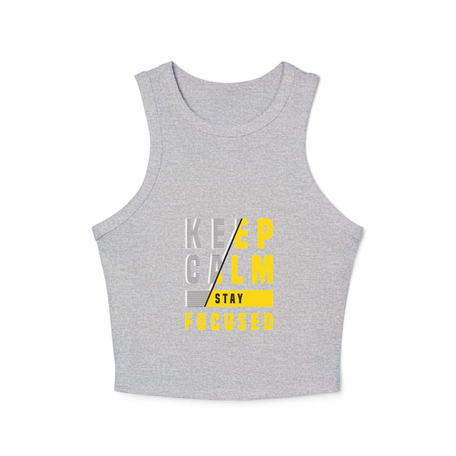 Damen Micro Rib Racer Tank Top mit Typografie-Motiven
