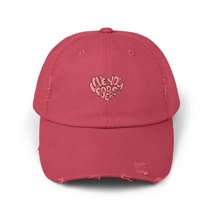 Unisex Distressed Cap mit Typografie-Motiven 