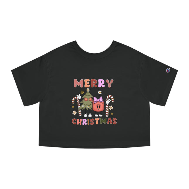 Champion Damen Heritage Cropper T-Shirt mit Weihnachtsmotiv
