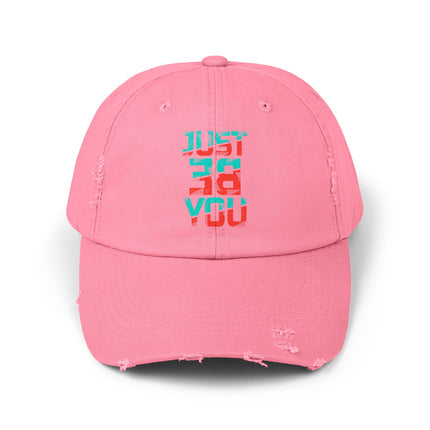 Unisex Distressed Cap mit Typografie-Motiven 