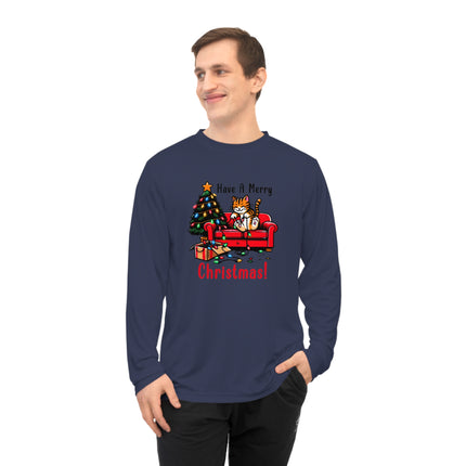 Christmas themed Unisex Performance Long Sleeve Shirt