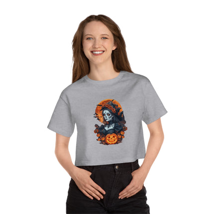 Champion Damen Heritage Cropper T-Shirt mit Halloween-Motiv