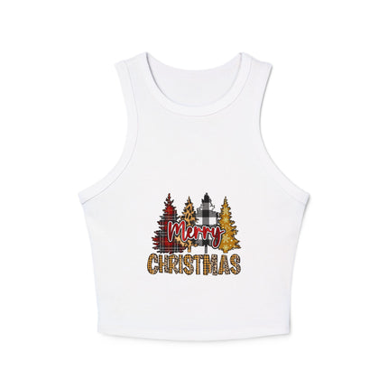 Christmas themed Women's Micro Rib Racer Tank Top