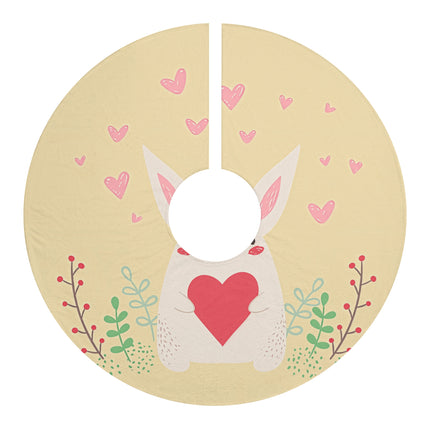Cute Bunny with love design themed Christmas Tree Skirts
