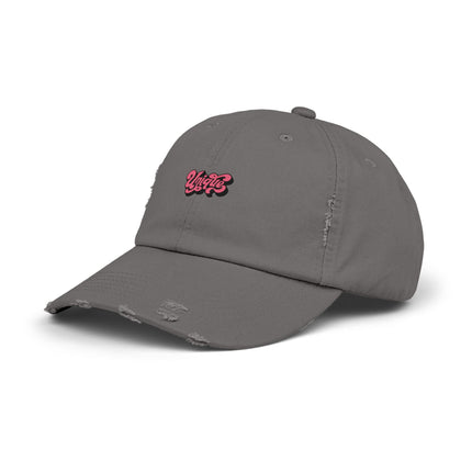 Unisex Distressed Cap mit Typografie-Motiven 