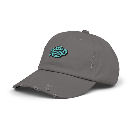 Unisex Distressed Cap mit Typografie-Motiven 