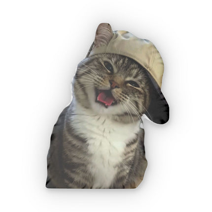Funny Cat Photo Custom Shaped Pillow – Personalized Pet Face Throw Pillow