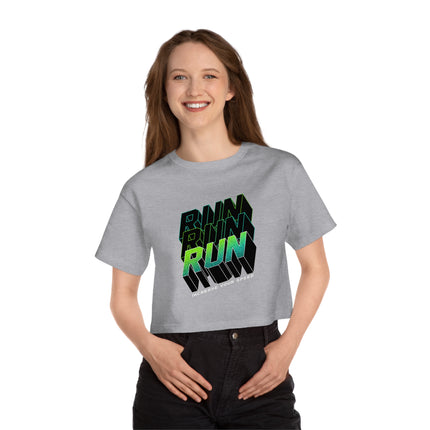 Typography themed Champion Women's Heritage Cropper T-Shirt