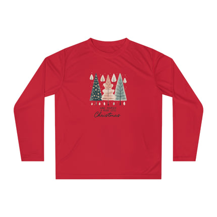 Christmas themed Unisex Performance Long Sleeve Shirt