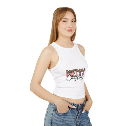 Christmas themed Women's Micro Rib Racer Tank Top