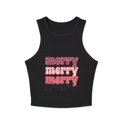 Christmas themed Women's Micro Rib Racer Tank Top