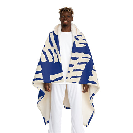 Niedliche blaue Muster Design Themen Kapuze Sherpa Fleece Decke 