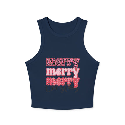 Christmas themed Women's Micro Rib Racer Tank Top