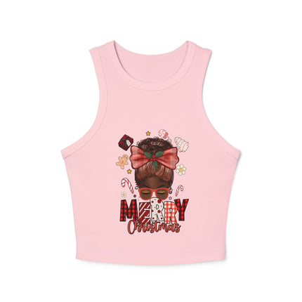 Christmas themed Women's Micro Rib Racer Tank Top