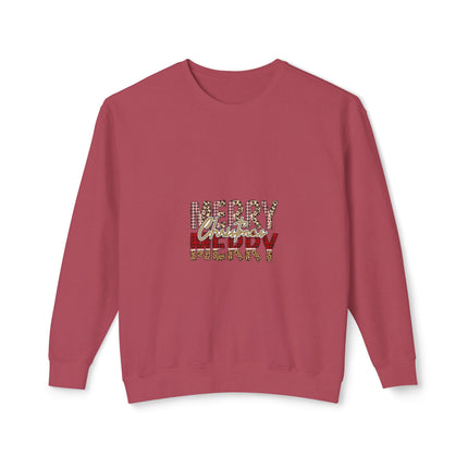Christmas themed Unisex Lightweight Crewneck Sweatshirt