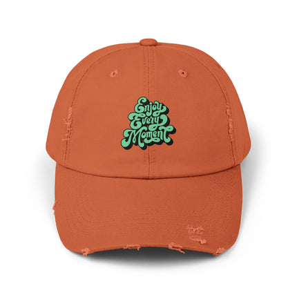 Unisex Distressed Cap mit Typografie-Motiven 