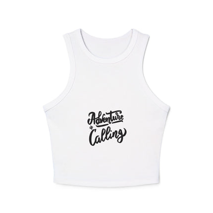 Damen Micro Rib Racer Tank Top mit Typografie-Motiven