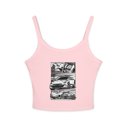 Auto-Enthusiasten Themen Damen Spaghetti Strap Tank Top 