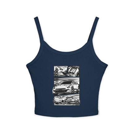 Auto-Enthusiasten Themen Damen Spaghetti Strap Tank Top 