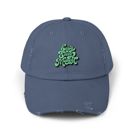 Unisex Distressed Cap mit Typografie-Motiven 