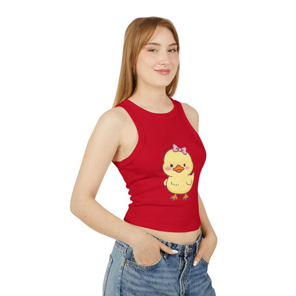 Cute Duckling Graphic designed Women's Micro Rib Racer Tank Top