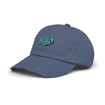 Unisex Distressed Cap mit Typografie-Motiven 