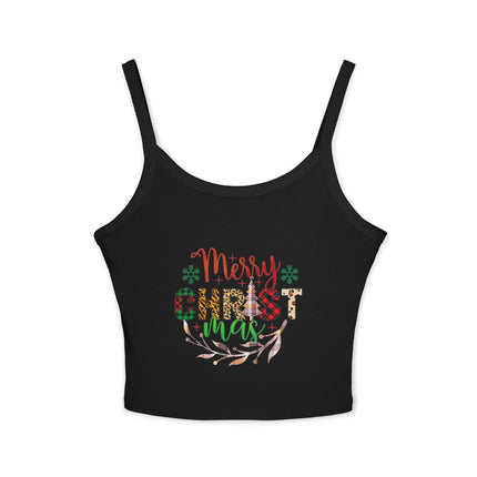 Weihnachtsmotiv Damen Spaghettiträger Tank Top 