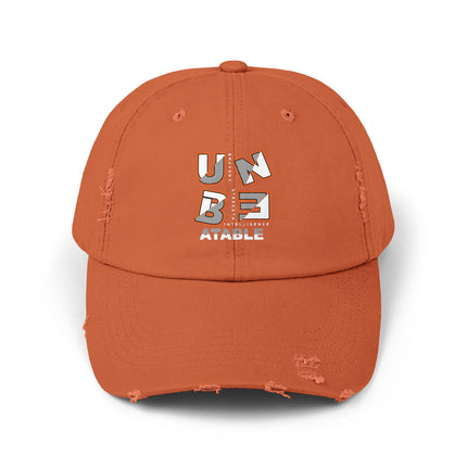 Unisex Distressed Cap mit Typografie-Motiven 