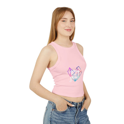 Damen Micro Rib Racer Tank Top mit Typografie-Motiven