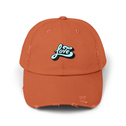 Unisex Distressed Cap mit Typografie-Motiven 