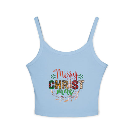 Weihnachtsmotiv Damen Spaghettiträger Tank Top 