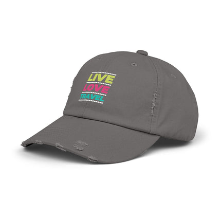 Unisex Distressed Cap mit Typografie-Motiven 