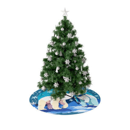 Polar Bear enjoys Snow design themed  Christmas Tree Skirts