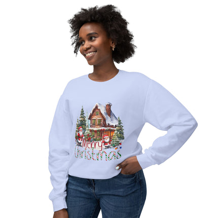 Christmas themed Unisex Lightweight Crewneck Sweatshirt