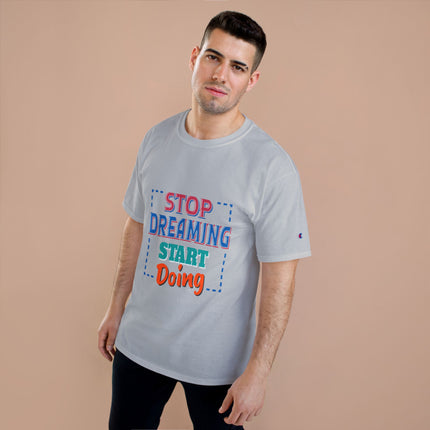 Champion-T-Shirt mit Typografie-Motiv