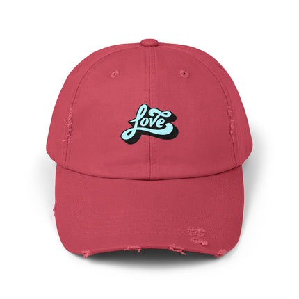 Unisex Distressed Cap mit Typografie-Motiven 